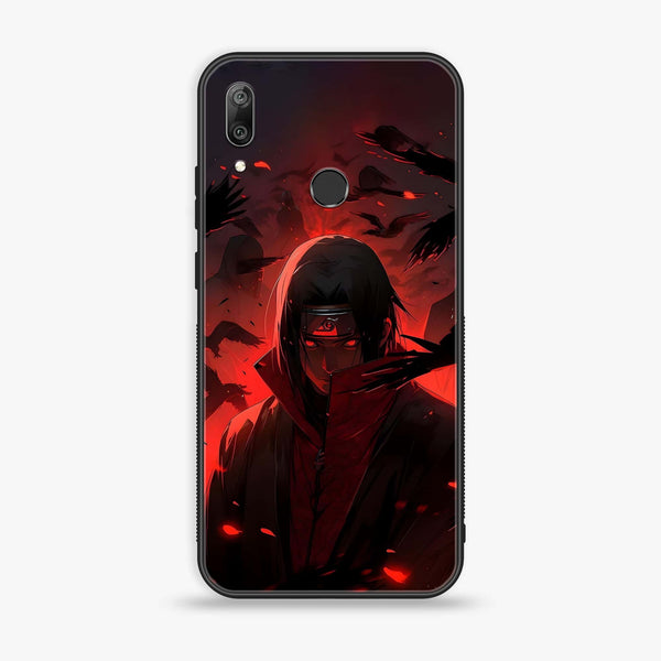 Huawei Y7 Prime (2019) - Red Rings Itachi - Premium Printed Glass soft Bumper shock Proof Case