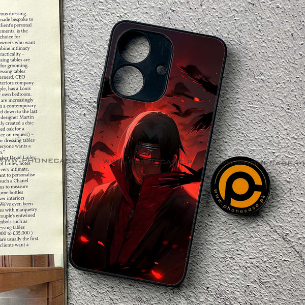 Realme Note 60 -  Red Rings Itachi - Premium Printed Metal Soft Case