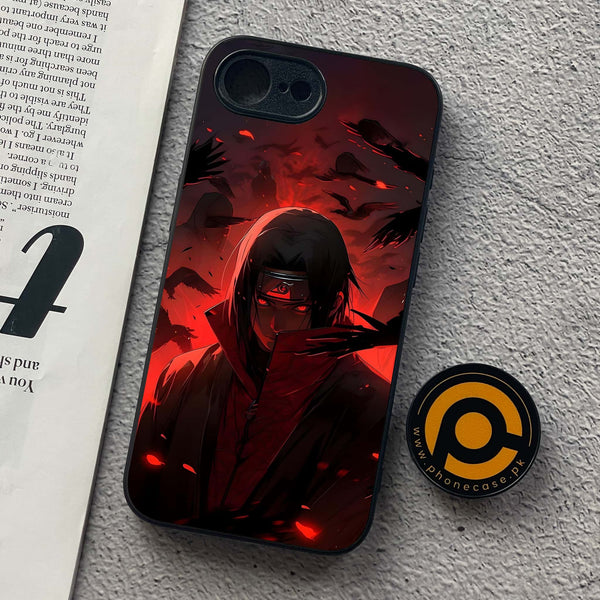 iPhone 16e - Red Rings Itachi - Premium Metal  Printed soft Bumper shock Proof Case