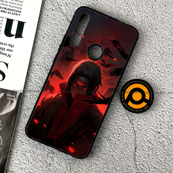 Huawei Y9 Prime (2019) - Red Rings Itachi - Premium Printed Glass soft Bumper Shock Proof Case