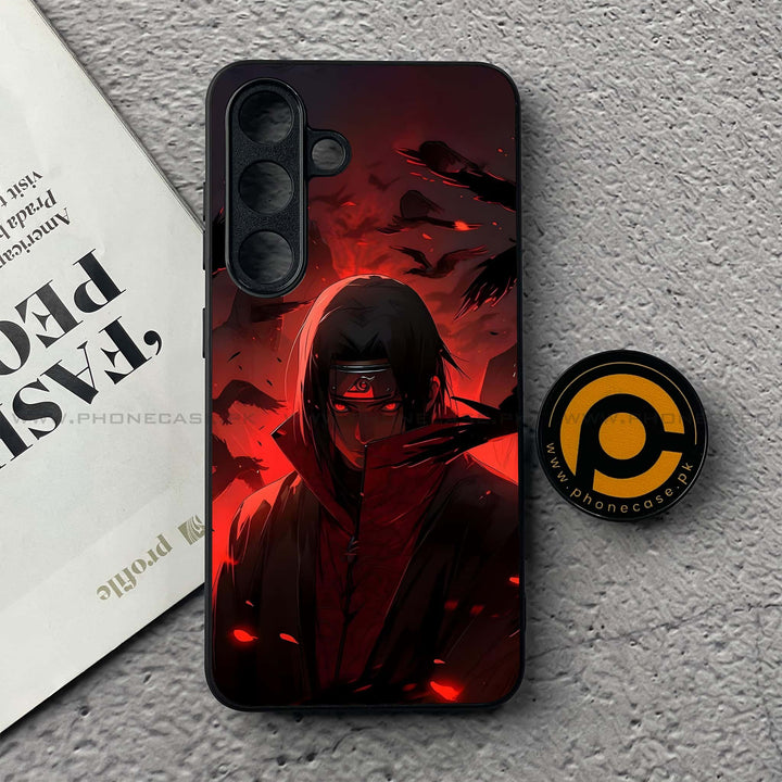 Samsung Galaxy S25 - Red Rings Itachi - Premium Metal Printed soft Bumper shock Proof Case