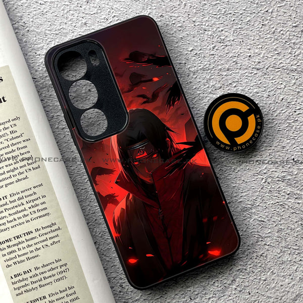 Vivo Y19s Pro - Red Rings Itachi - Premium Metal Printed soft Bumper shock Proof Case