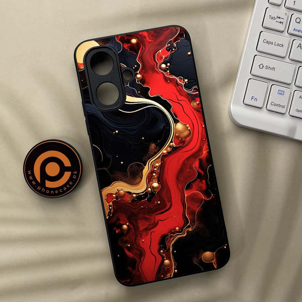 Tecno Spark Go 2 - Red Gold Marble - Premium Metal Printed soft Bumper Shock Proof Case