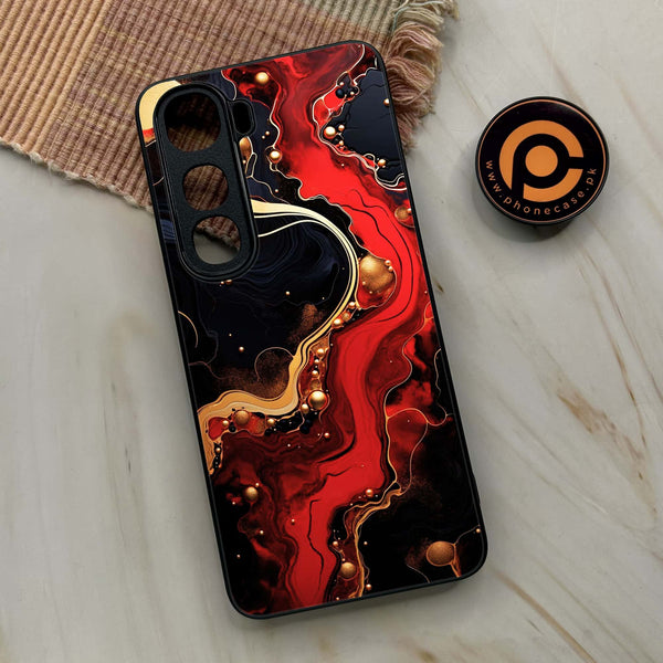 Vivo Y400 - Red Gold Marble - Premium Metal Printed soft Bumper shock Proof Case