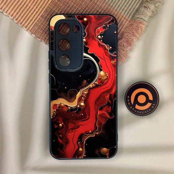 Tecno Spark 40 Pro Plus - Red Gold Marble - Premium Metal Printed soft Bumper shock Proof Case CS-47890
