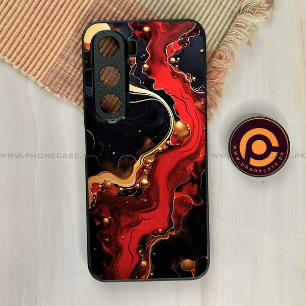 Infinix Hot 60i - Red Gold Marble - Premium Metal Printed soft Bumper shock Proof Case