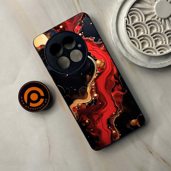 OnePlus 13 - Red Gold Marble - Premium Metal Printed soft Bumper shock Proof Case