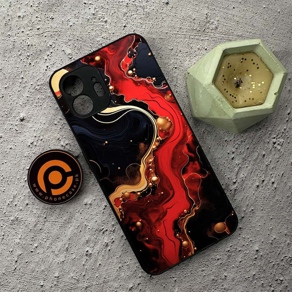 Nothing Phone 2 - Red Gold Marble - Premium Metal Printed soft Bumper shock Proof Case