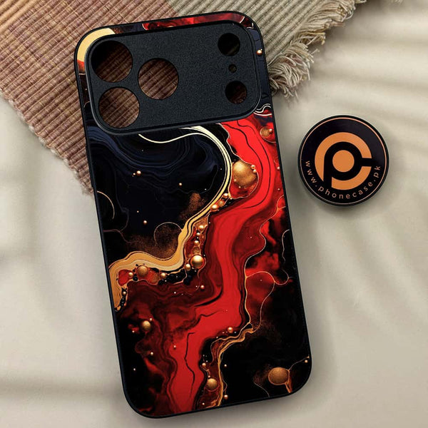 iPhone 17 Pro Max - Red Gold Marble - Premium Metal Printed soft Bumper shock Proof Case