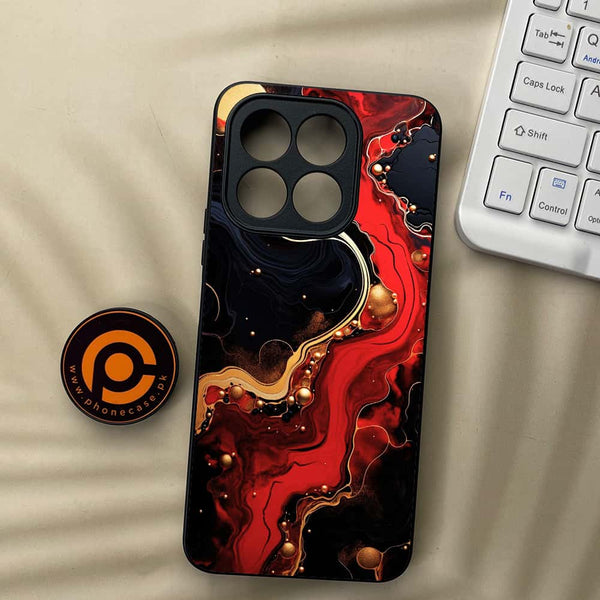 Honor X5b Plus - Red Gold Marble - Premium Metal Printed soft Bumper shock Proof Case