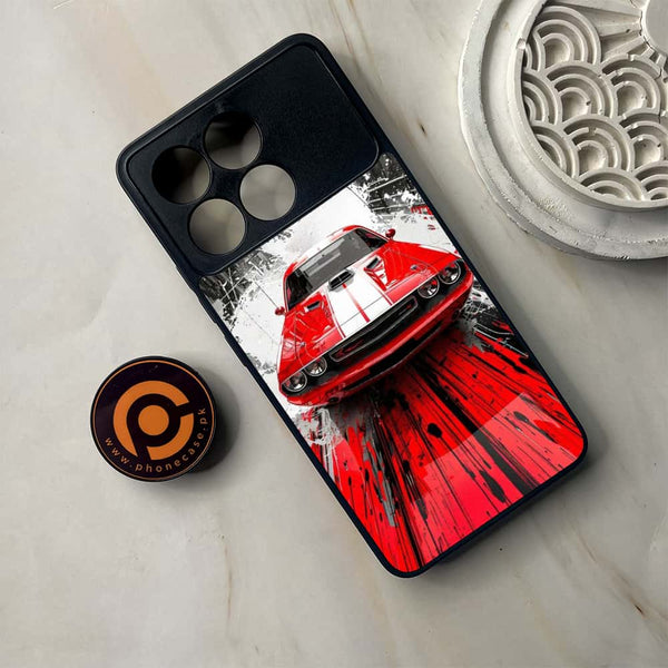 Xiaomi Poco F6 Pro - Red Muscle Car Thrill - Premium Metal Printed soft Bumper shock Proof Case