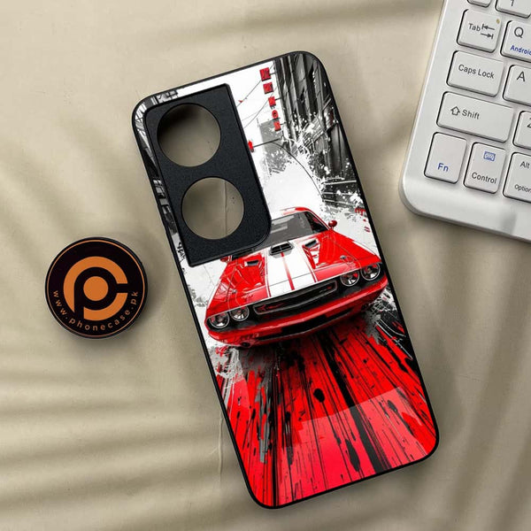 Honor x7b - Red Muscle Car Thrill - Premium Metal Printed soft Bumper shock Proof Case