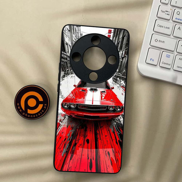 Honor x9b 5G - Red Muscle Car Thrill - Premium Metal Printed soft Bumper shock Proof Case