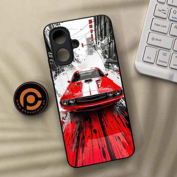 Infinix Smart 10 - Red Muscle Car Thrill - Premium Metal Printed soft Bumper Shock Proof Case