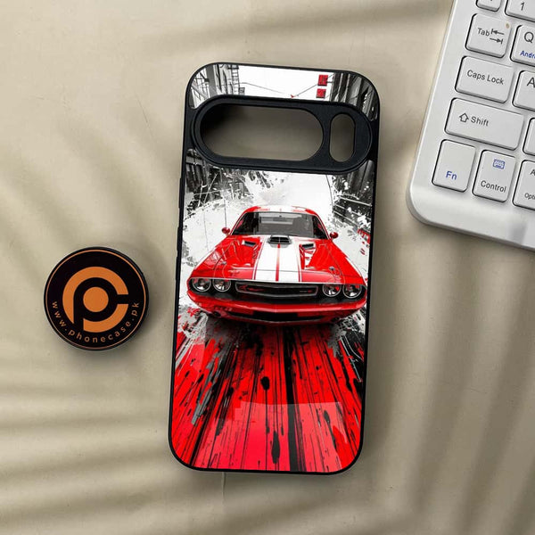 Google Pixel 10 Pro  - Red Muscle Car Thrill - Premium Metal Printed soft Bumper Shock Proof Case