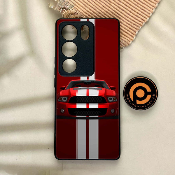 Vivo V29 - Red Mustang - Premium Printed Glass soft Bumper Shock Proof Case CS-8765 CS-36187 CS-37464