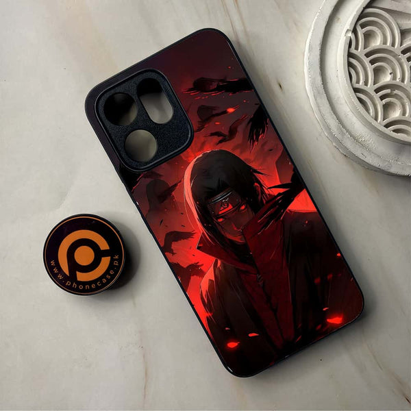 Oppo Reno 14F - Red Rings Itachi  - Premium Metal Printed Soft Bumper Shockproof Case