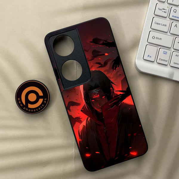 Honor x7b - Red Rings Itachi - Premium Metal Printed soft Bumper shock Proof Case