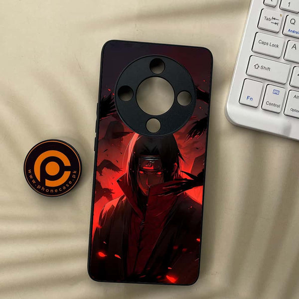 Honor x9b 5G - Red Rings Itachi - Premium Metal Printed soft Bumper shock Proof Case
