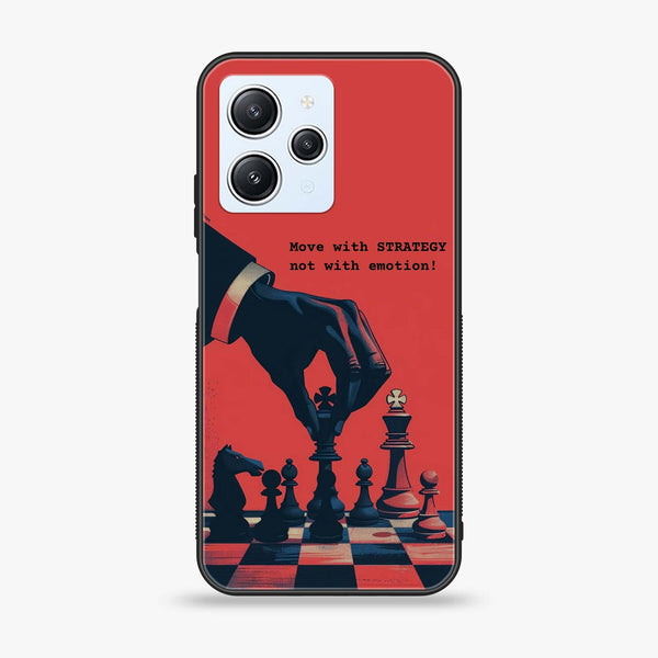 Xiaomi Redmi 12 - Strategic Chess Move  - Premium Printed Glass soft Bumper Shock Proof Case