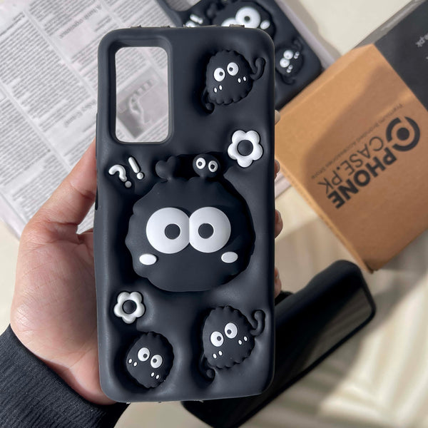 Redmi Note 11 Pro/ Note 12 Pro Cute 3D Soot Sprites Case with Pop-Socket Kickstand