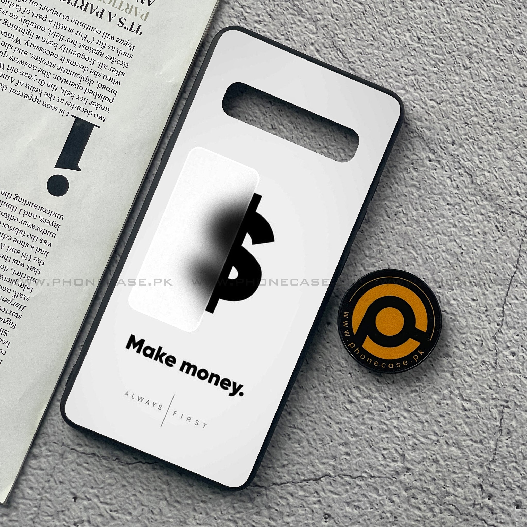 Samsung Galaxy S10 5G  - Dollar Series - Premium Printed Glass soft Bumper shock Proof Case