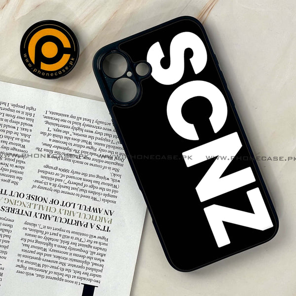 iPhone 16 Plus -   SCNZ - Premium Printed Glass soft Bumper shock Proof Case