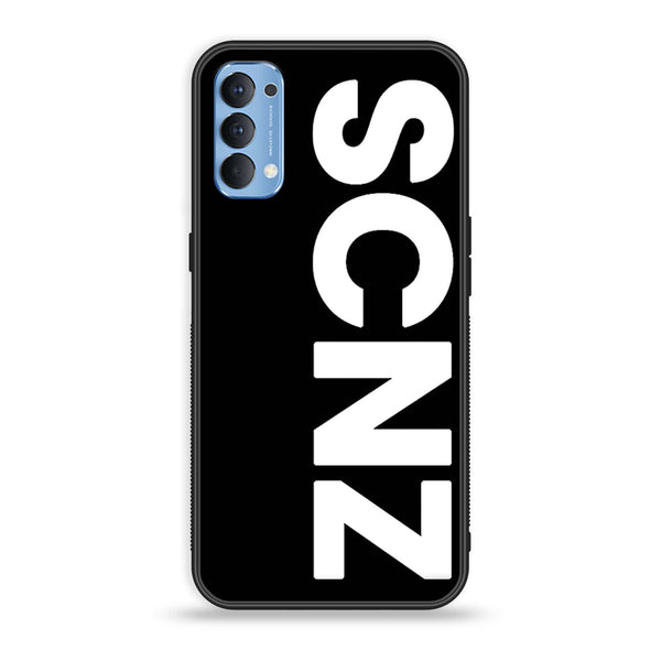 Oppo Reno 4 4G  - SCNZ - Premium Printed Glass soft Bumper Shock Proof Case