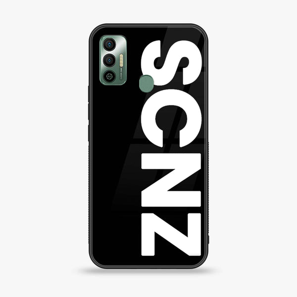 Tecno Spark 7 - SCNZ - Premium Printed Glass soft Bumper Shock Proof Case