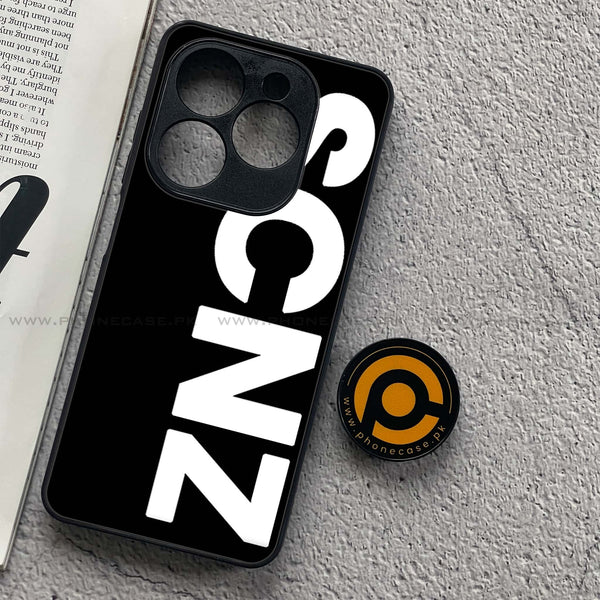 Tecno Spark 20C - SCNZ - Premium Printed Glass soft Bumper Shock Proof Case