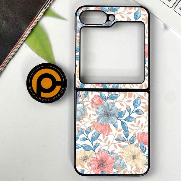 Galaxy Z Flip 6 - Seamless Flower - Premium Printed Glass soft Bumper shock Proof Case