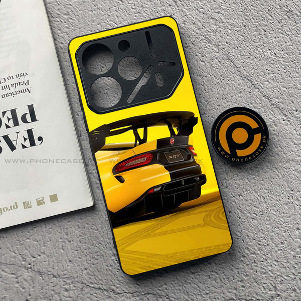 Tecno Pova 6 Pro - Sakura Racing Car - Premium Metal  Printed soft Bumper shock Proof Case