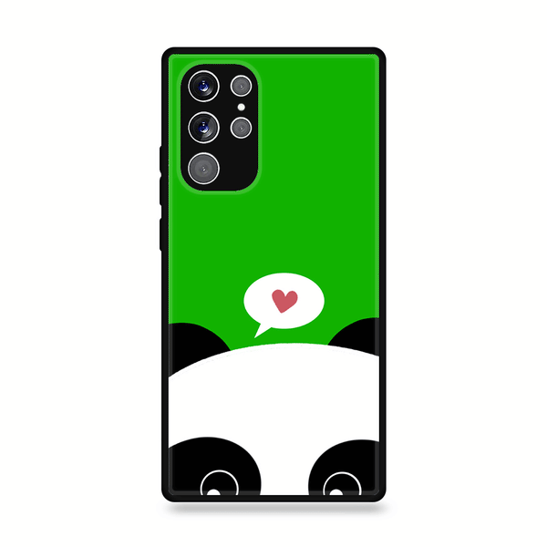 Samsung Galaxy S22 Ultra - Panda Design 3  - Premium Metal Printed soft Bumper shock Proof Case CS-16013