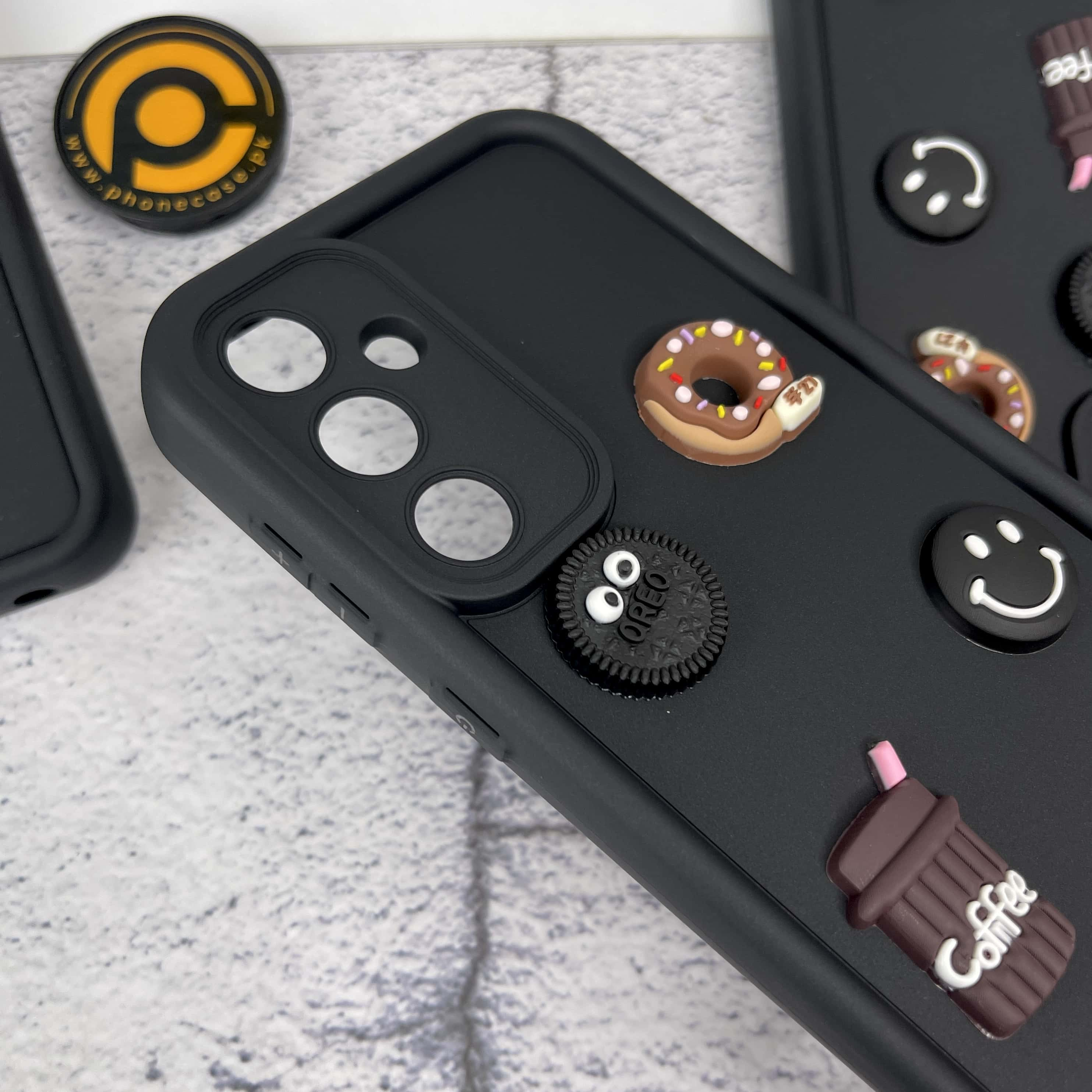 Galaxy A55 Donut Coffee & Cookie Delight Icons Liquid Silicon Case