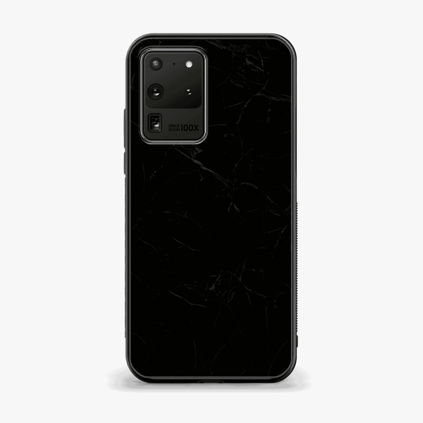 Samsung Galaxy S20 Ultra - Black Marble Design 1  - Premium Printed Glass soft Bumper shock Proof Case CS-33744
