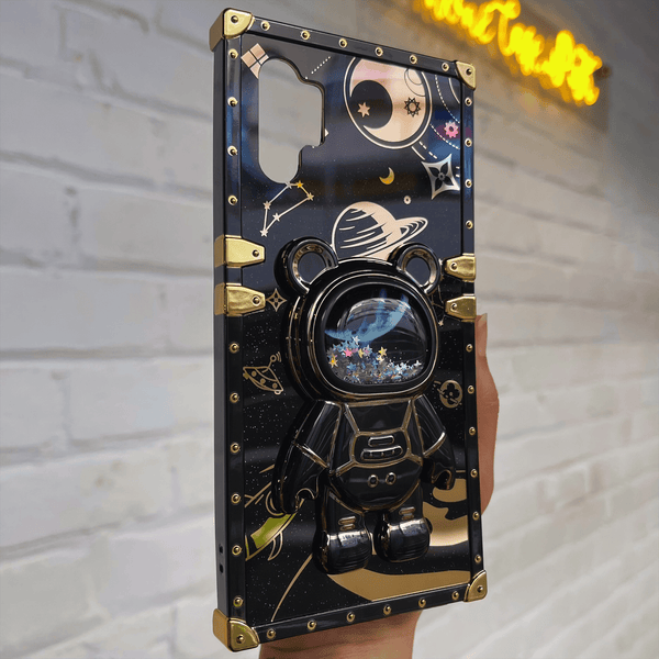 Galaxy Note 10 Pro/ Plus Luxury Space Bear Case With Hidden Folding Stand Case