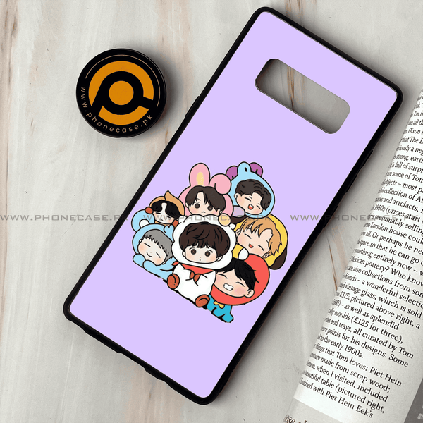 Samsung Galaxy Note 8 - K-POP ARMY CASE Design 4 -  Soft Bumper shock Proof Glass Case CS-33749