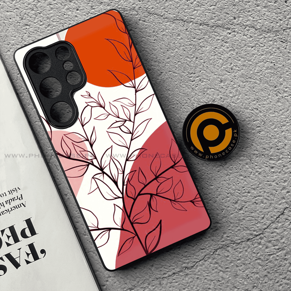 Samsung Galaxy S25 Ultra - Abstract Floral Branch -  Premium Metal Printed soft Bumper shock Proof Case  CS-32792
