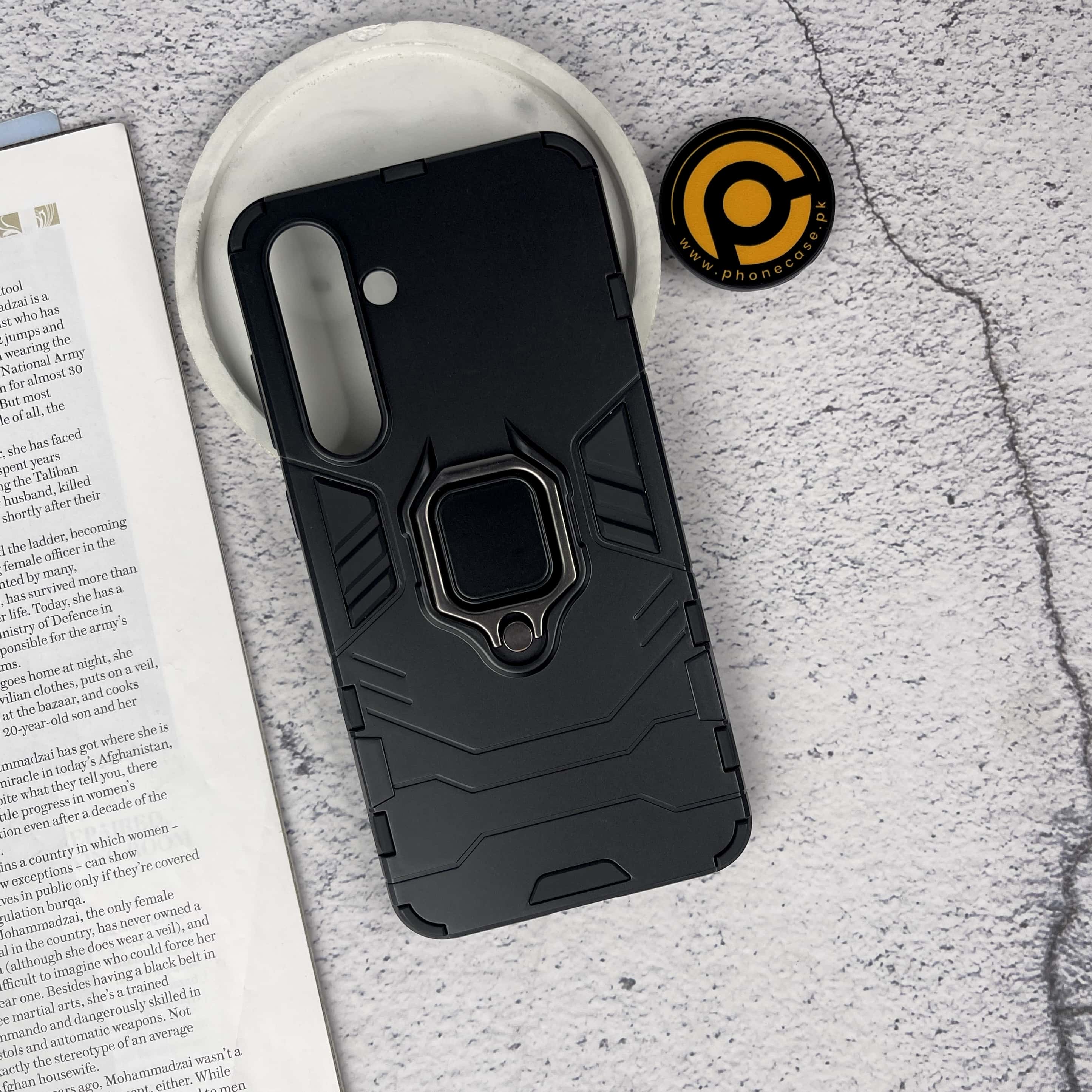 Galaxy S24 FE Upgraded Ironman With Holding Ring and KickStand Hybrid Shock Proof Case