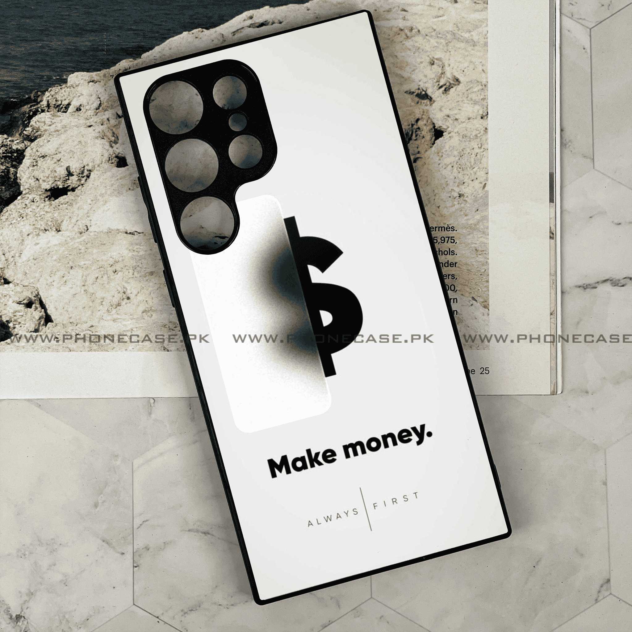 Galaxy S21 Ultra - Dollar series - Premium Metal Printed soft Bumper shock Proof Case