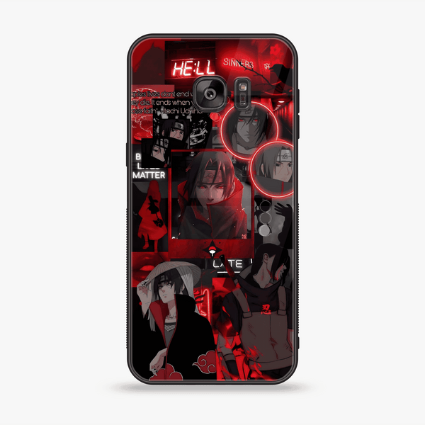 Samsung Galaxy S7 Edge - Itachi Aesthetic -  Soft Bumper shock Proof  Glass  Case  CS-32548