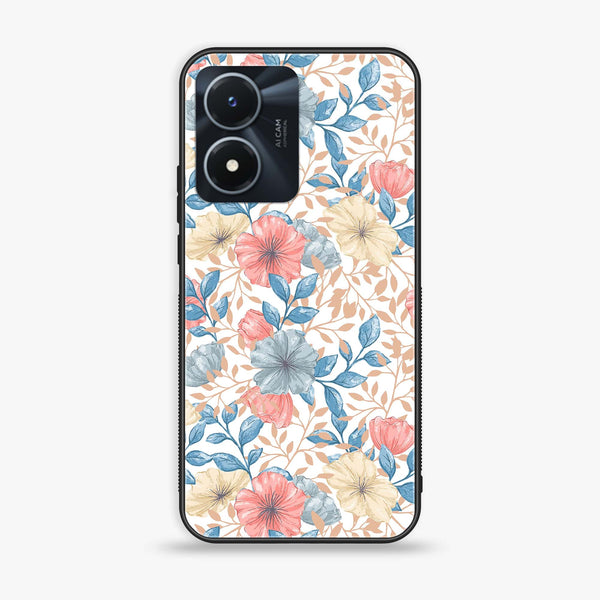 Vivo Y02s - Seamless Flower -  Premium Printed Metal soft Bumper shock Proof Case