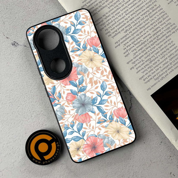 Vivo V50 - Seamless Flower - Premium Metal Printed Soft Bumper Shockproof Case