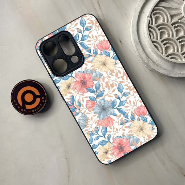 Oppo Reno 14 5G - Seamless Flower - Premium Metal Printed soft Bumper shock Proof Case