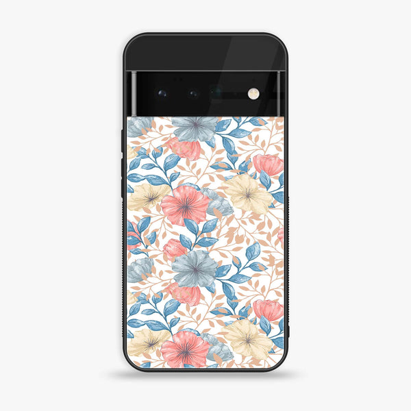 Google Pixel 6 - Seamless Flower - Premium Printed Glass soft Bumper Shock Proof Case CS-11443