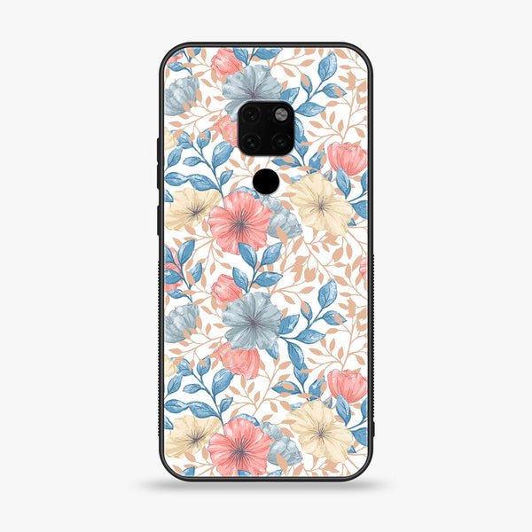 Huawei Mate 20 - Seamless Flower - Premium Printed Glass soft Bumper Shock Proof Case