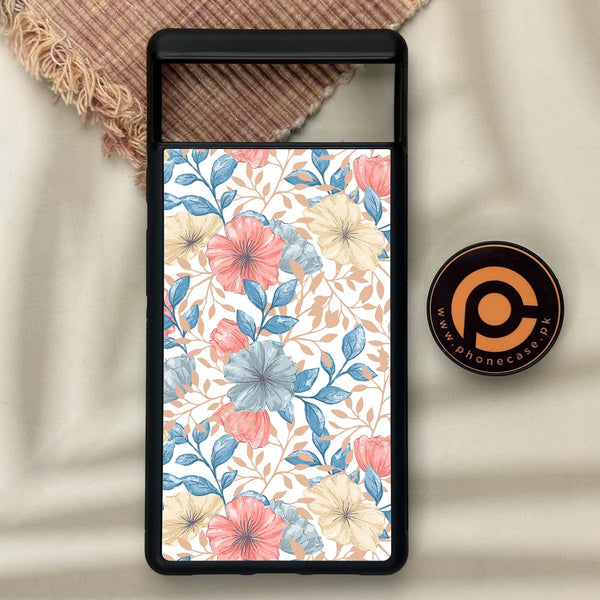 Google Pixel 6 - Seamless Flower - Premium Metal Printed soft Bumper Shock Proof Case CS-11443