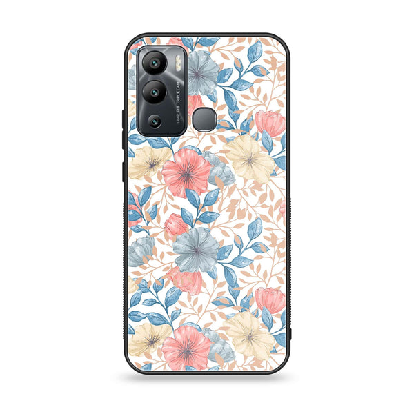 Infinix Hot 12i - Seamless Flower - Premium Printed Glass soft Bumper Shock Proof Case