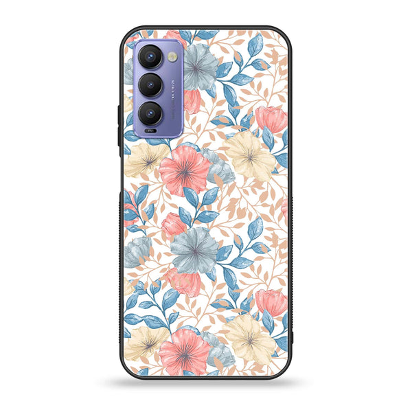 Tecno Camon 18T - Seamless Flower - Premium Printed Glass soft Bumper Shock Proof Case