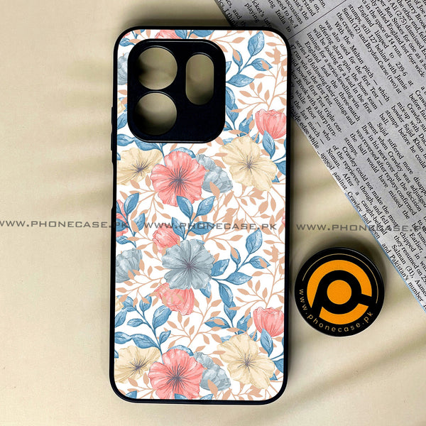 Infinix Smart 9 HD - Seamless Flower - Premium Metal Printed soft Bumper shock Proof Case